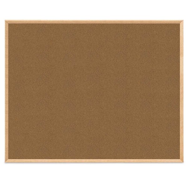 United Visual Products Wood Combo Board, 60"x36", Cherry/White Porcelain & Rubber UVDECORK6036OAK-CHERRY-WHTPORC-RUBBER - main